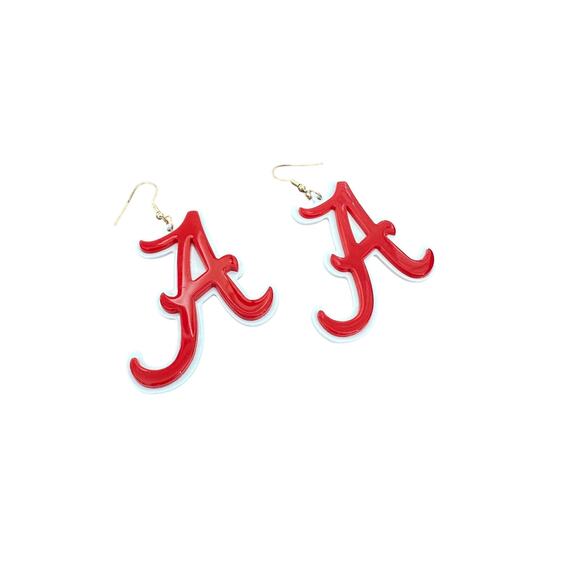 Roll Tide Beaded Earrings - Alabama Earrings - Game Day Earrings - Picture 1 of 1